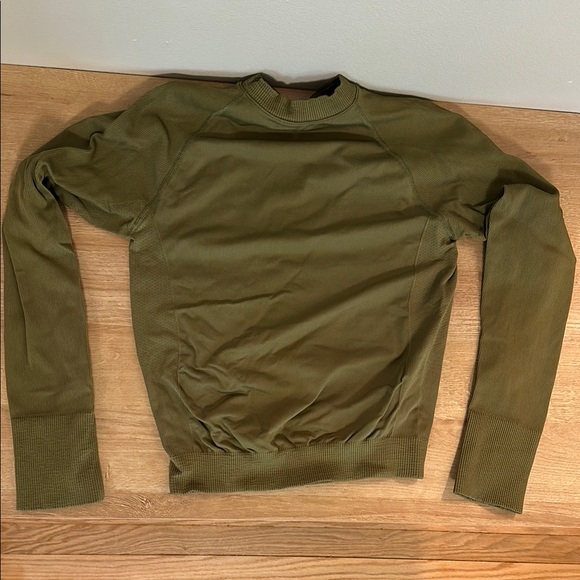 NEW Halfdays Olive Green Base Layer Set Leggings Long Sleeve Top Skiing - Picture 2 of 9